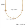 2pcs Silver Four-leaf Flower Necklace Bracelet Set for Women Adjustable Link Chain Necklace Set Jewelry Gift - Image 6