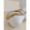Stainless Steel Bracelet with Crystal Accents in Gold-Tone or Silver-Tone - Image 4