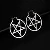 Stainless Steel Pentagram Hoop Earrings for Women Gothic Witchy Star Dangle Earrings Amulet Jewelry - Image 1