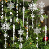 Crystal Snowflake Xmas Tree Hanging Ornaments Clear Simulation Ice Pendants Winter Theme Party Christmas Snowflake Decoration - Image 2