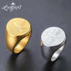 Faravahar Signet Ring Stainless Steel Iranian Zoroastrian Farvahar Eagle Talisman Ring Persian Symbol Jewelry Gift - Image 1