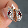 Cute Water Drop Stone Hoop Earrings Multicolor Zircon Crystal Leaf Earrings Charm Silver Color Wedding Earrings For Women - Image 9
