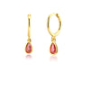 Colorful Zircon Geometric Drop-shaped Hoop Earrings Women Personality Huggie - Image 14