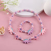 Cartoon Colorful Wooden Unicorn Flower Animal Child Sweater Necklace Bracelet Girl's Gifts Children's Jewelry 2pc - Image 9