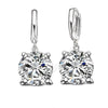 Silver Dangle Earrings CZ Crystal Big Round Earrings For Women Girls Gift Jewelry - Image 5