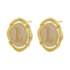 Enamel A-Z 26 Initial Letter Stud Earrings for Women Vintage Gold Plated Hollow Alphabet Oval Earrings Charm Jewelry - Image 17