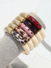 Acrylic Bamboo Curved Tube Couple Bracelets for Women Men Leopard Resin Chunky Elbow Beads Elastic Bangle Stack Jewelry Gift - Image 6