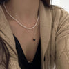 Silver Necklace Black Ball Simple Pendant Punk Geometric for Women Girl Jewelry Gift - Image 5