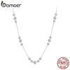 Silver Dancing Zircons Necklace Sparkling Crystal Round Beads O-Chain Link for Women Stacking Gift - Image 1