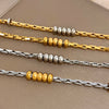 Greatera Light Twisted Steel Ball Gold Chain Bracelet Charm Two Tone Unique Artistic Men Women Bangle - Image 4