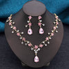 Elegant Collar 2 Pcs Sets Flower Necklace and Earrings for Women Jewelry Set Bridal Wedding Choker Necklace Set - Image 11