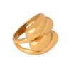 Polished Stainless Steel Rings Gold Color Adjustable Snake Ring For Lady Female Glossy Gold Ring For Party - Image 5