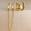 3pcs Colorful Zirconia Chain Earrings Set for Women Two Hole Round Circle Curvy Gold Color Hoop Earring Wedding Jewelry - Image 8