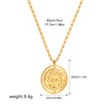 Vintage Rotating Round Disc Pendant Necklace for Women Men Two-sided Letter Signet Moon Sun Leaf Stainless Steel Jewelry - Image 11
