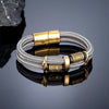 Viking Runes Double-Layer Unfading Steel Wire Rope Bracelets Men Norse Gold Color Stainless Steel Wristband Male Jewelry - Image 5