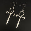 Goth Vampire Gothic Ankh Cross Black Earrings Occult Gothic Dracula Nosferatu Symbol Jewelry Gift - Image 4