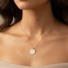 Hiraeva 13mm Hammered Disc Pendant Necklace Stainless Steel Dainty Minimalist Coin Choker Adjustable Jewelry - Image 1
