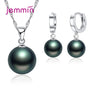 Silver Crystal Pendant Necklace Earrings Jewelry Set For Women Girls Wedding Engagement Jewelry - Image 6