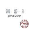 QooLady Silver Shiny Square Cubic Zirconia Stud Earrings for Women Jewelry Accessories Gift - Image 12