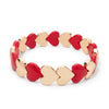 Love Beaded Bangle For Women Handmade Colorful Rainbow Peach Elastic Bracelets - Image 4
