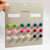 Cute 9Pairs/set Colorful Small Acrylic Curved Rectangle Earrings for Women Girls Star Square Round Earrings Jewelry - Image 9