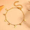 316L Stainless Steel Jewelry Gold-plated Zircon Stars Moon Charm Anklet Chain For Women - Image 6