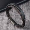 Simple Style Men's Black Leather Bracelet Classic Stainless Steel Insert Double-layer Braid Bangles For Men Friend Gift - Image 11