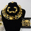Indian Color Necklace Earrings Bracelet Ring Set Elegant Hollowed-out Gold Bead Bridal Wedding Jewelry Sets Party Gift - Image 7