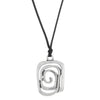 Spiral Pendant Necklace with Leather Cord in Round or Square Shapes - Image 19