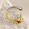 Unique Cool 316L Stainless Steel Two Tone Bird Beak Shaped Asymmetrical Open Ring Jewelry Women's Ring - Image 6