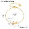 Necklace Bracelet For Women Stainless Steel Zircon 4 Petals Flower Pendant Chain Charm Jewelry Gift - Image 9