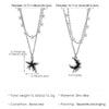 Y2K Star Moon Pendant Necklace Punk Gothic Simple Silver Color Double Layered Metal Neck Chain Women's Charm Jewelry Gift - Image 6
