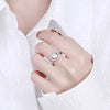 Silver Zircon Adjustable Engagement Rings For Women Wedding Elegant Jewelry Ladies Accessories Gifts - Image 3