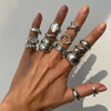 Irregular Hollow Geometric Open Ring Set 14 Pieces - Image 3