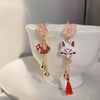 Anime Ghost Kill Earrings Cherry Blossoms Fox Classy Bracelet Cosplay Party Accessories - Image 2