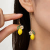 Cute Yellow Fruit Lemon Little Flower Green Leaf Pendant Metal Chain Adjustable Necklace for Women Summer Jewelry Gifts - Image 4