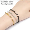 10 Pieces Paper Clip Bracelet Gold Color Stainless Steel PaperClip Link Chain for Women - Image 6