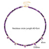 Stone 4mm Round Beads Necklace Water Drop Charm Necklaces For Women Aquamarine Amethysts Labradorite Necklace Jewelry - Image 6