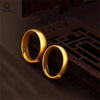 Sand Gold Adjustable Ring Matte Wide Band Openable Fade Resistant Unisex Couple Jewelry Minimalist Gift - Image 1