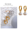 Imitation Pearls Drop Stainless Steel Golden Korean Hoop Earrings Charms Jewelry Gift - Image 45