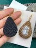 Natrual Baroque Freshwater Pearl Water Drop Earrings Leather Grey Rhinestone Crystal Jewelry for Women Snake Skin Pattern Back - Image 6