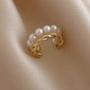 Elegant Imitation Pearl Ear Clip Twist Metal Geometric Earrings For Women Party Wedding Ear Jewelry Gifts E - Image 7
