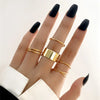 Ten-Piece Stacking Ring Set with Gold-Tone or Silver-Tone Designs - Image 36