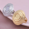 6Pcs Brief Geometry Long Ellipse Water Droplet Stainless Steel Ring Opening Adjustable Rings For Women Men Jewelry Party Gift - Image 5
