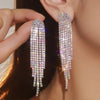 Fyuan Long Tassel Drop Earrings for Women Black Gold Silver Color Rhinestone Dangle Earring Wedding Party Jewelry - Image 7
