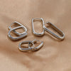 Geometric Square and Circle Hoop Earrings in Gold-Tone and Silver-Tone with 14 to 23 mm Sizes - Image 3