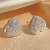 Loving Heart Zirconia Stud Earrings For Women Girls Silver Color Metal Crystal Ears Accessories Wedding Jewelry Gifts - Image 1