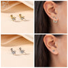 ZS 2pcs/lot Flower Shaped Stud Earrings 316L Stainless Steel Ear Studs Crystal Pearl Cartilage Earring Heart Ear Piercings 20G - Image 6