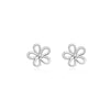 silver Flower Stud Earrings for Women Elegant Wedding Jewelry - Image 5