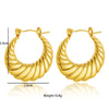Charm Gold Color Stainless Steel Twisted Texture Hoop Earrings for Woman Girl Korean Temperament Jewelry Accessory Gifts - Image 3